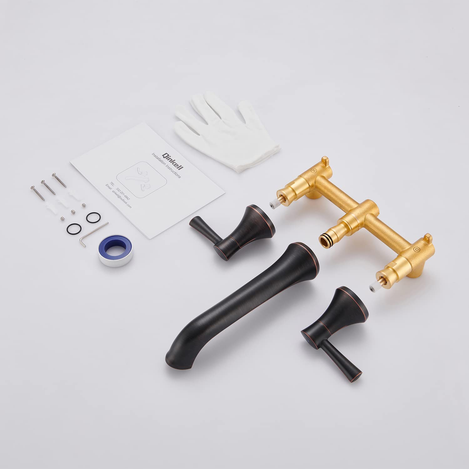 Wall Mount Roman Tub Faucet - Oil Rubbed Bronze Brass Bathtub Filler with 2 Handles - Perfect for Luxury Bathrooms & Spa Retreats