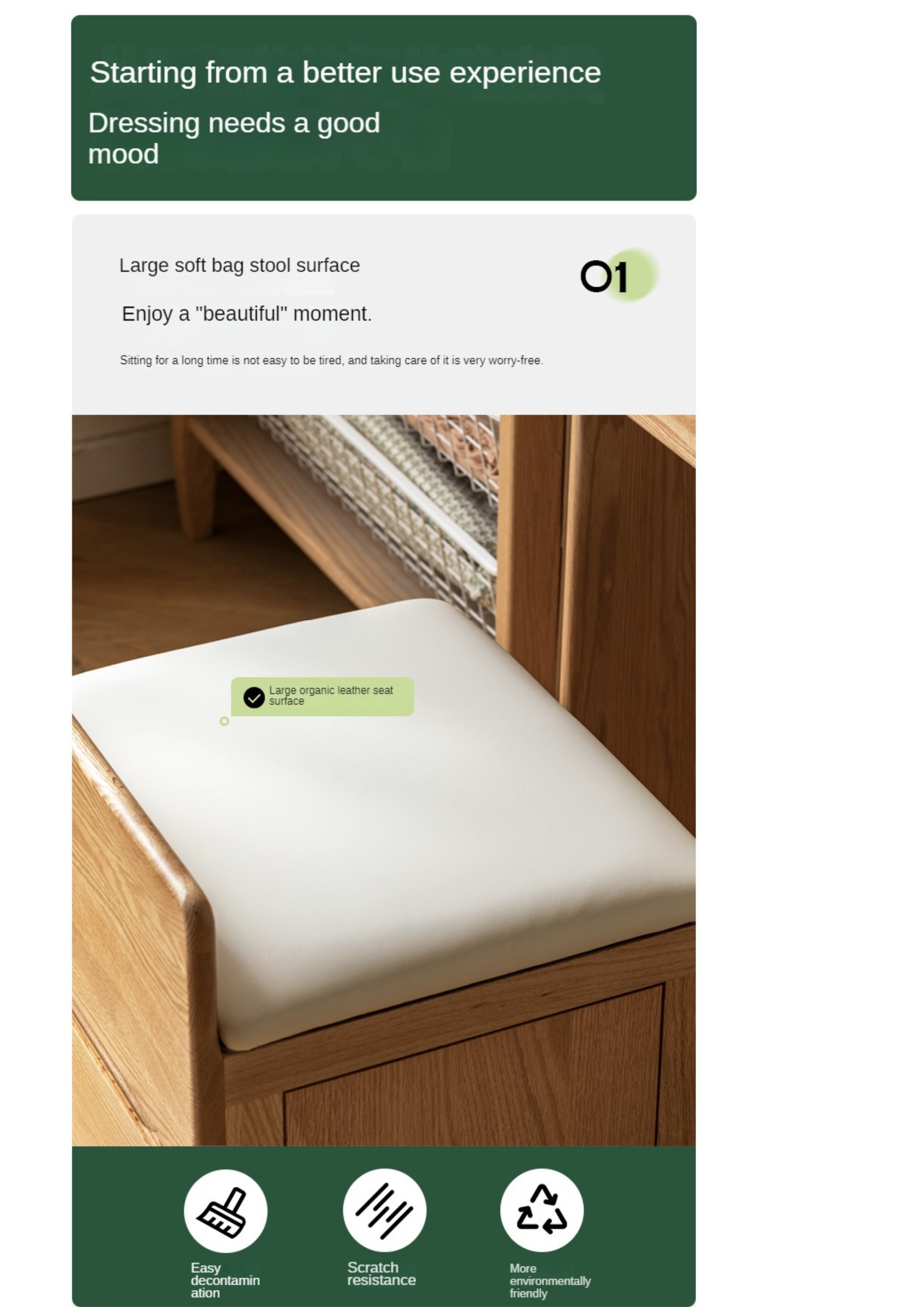 Solid Oak Wood Modern Minimalist Bedside Dressing Table - Perfect for Small Bedrooms & Apartment Vanity Areas