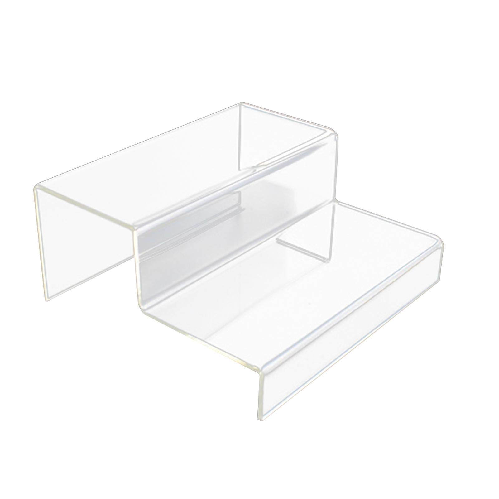2/3 Tier Clear Acrylic Display Stand for Cosmetics, Jewelry & Toy Cars - Durable 9/15cm Showcase Rack | Perfect for Retail Stores, Trade Shows & Home Decor