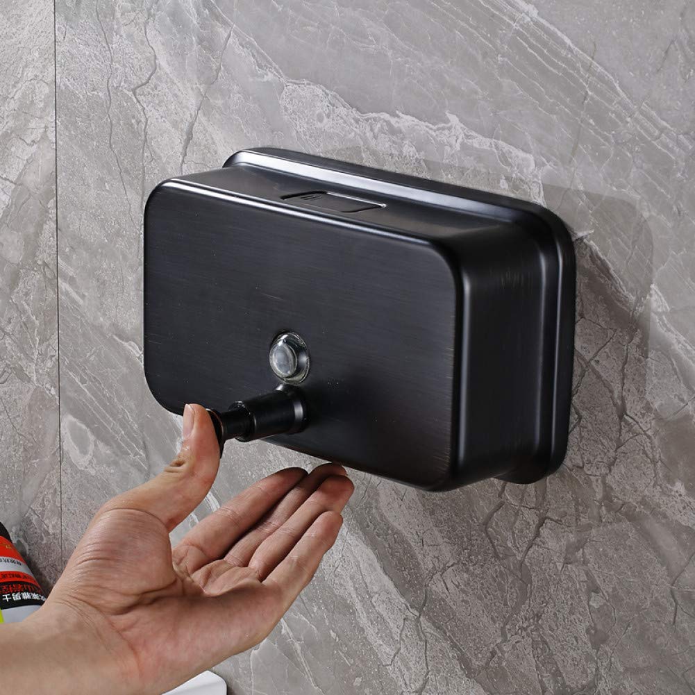 Oil Rubbed Bronze Solid Brass Wall Mount Soap Dispenser - Premium Bathroom Liquid Soap & Lotion Dispenser for Sink, Kitchen, and Spa