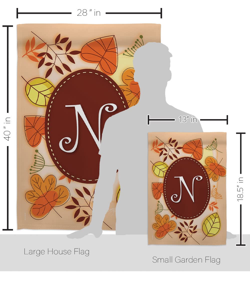 N Initial Fall Harvest Decor Kit - House & Garden Flags for Autumn