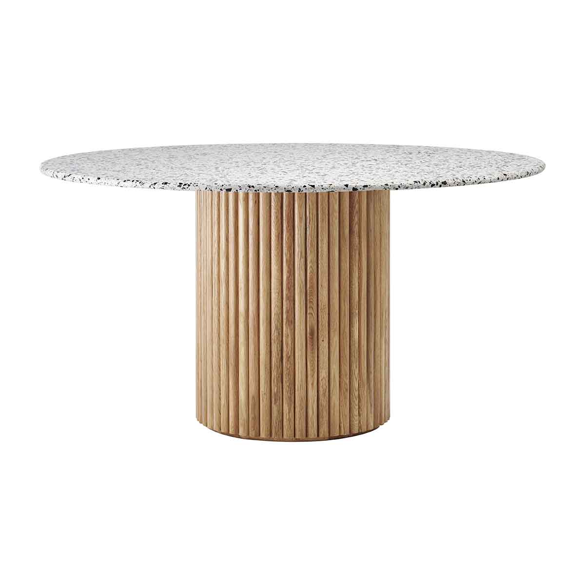 Cosmos Solid Oak & Terrazzo Dining Table - 120cm Round Modern Kitchen Table for Small Spaces | Perfect for Breakfast Nook, Apartment Dining, and Cozy Family Meals