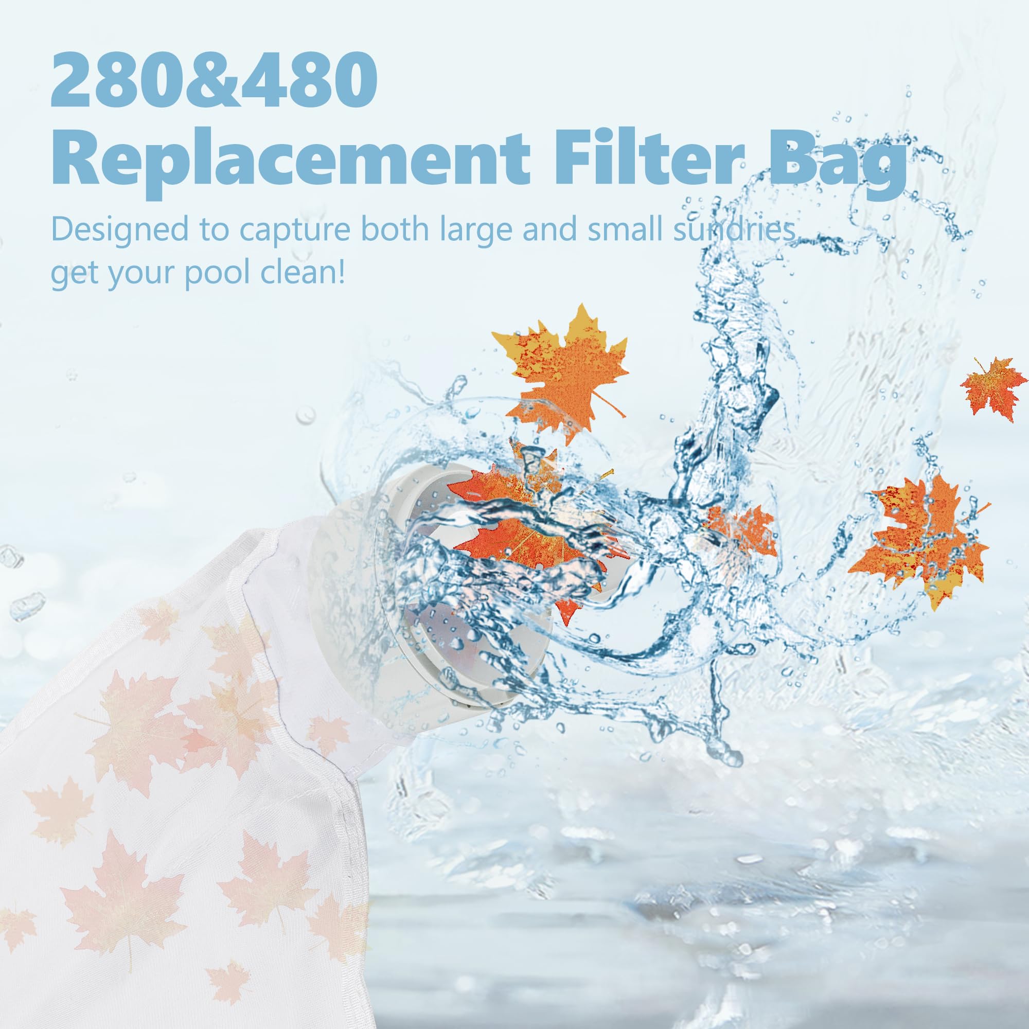 Polaris 280 & 480 Pool Cleaner Replacement Filter Bags - 2 Pack All-Purpose Zippered Spa Bags Compatible with K13 K16 Models - Perfect for Pool Maintenance & Debris Collection