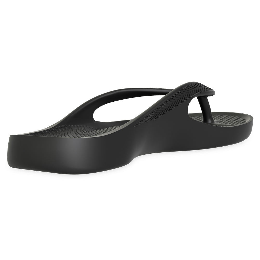 LightFeet Arch Support Flip Flops for Women & Men - Comfortable Orthopedic Sandals with Cushioning - Perfect for Beach, Pool, Travel & Everyday Wear - Black
