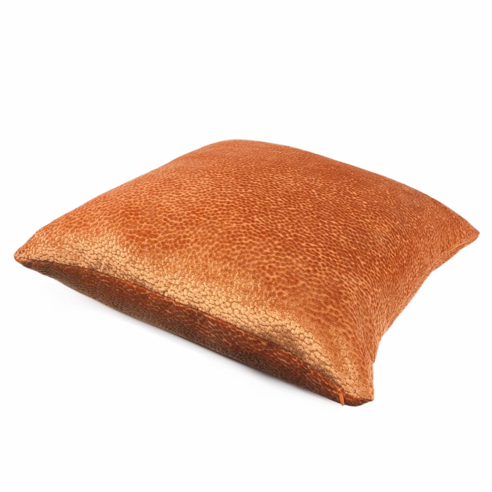 Comtessa Tangerine Orange Velvet Dots Pillow Cover - Decorative Throw Pillow Case for Sofa, Bed, Couch - Soft Velvet Home Decor for Living Room, Bedroom