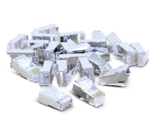 50-Pack CAT6A Shielded RJ45 Ethernet Connectors - High-Speed Network Cables for Gaming, Streaming & Office Setup
