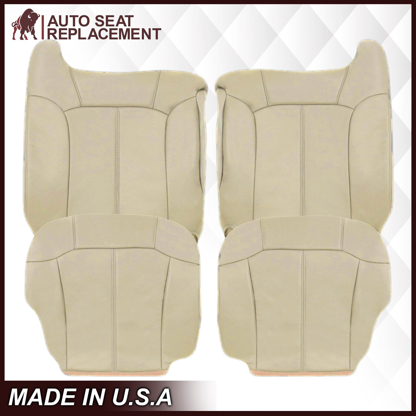 2002-2002 Chevy Tahoe Suburban Seat Covers - Light Shale Tan Custom Fit Car Seat Protectors for SUV Trucks | Waterproof & Durable Interior Accessories for Road Trips & Family Adventures