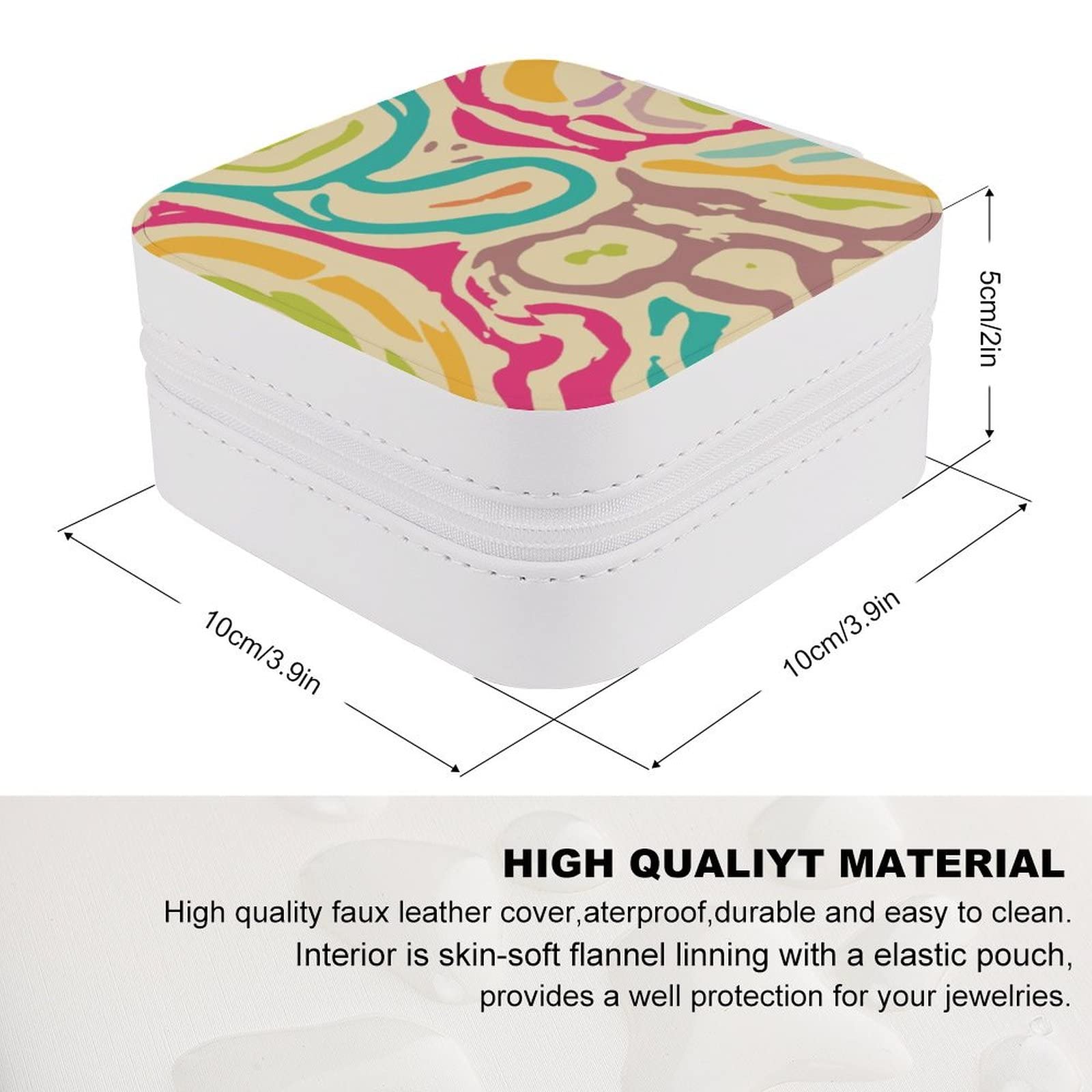 Elegant PU Jewelry Organizer Box - Portable Travel Case for Rings, Earrings, Necklaces & Bracelets - Retro Stripes & Camouflage Design - Perfect for Travel, Gifts & Home Storage