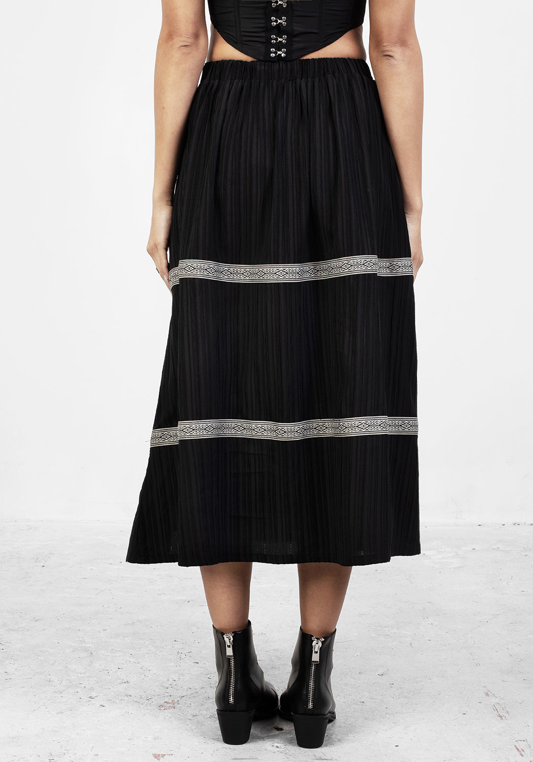 Stylish Morris Tiered Midi Skirt for Women - Flowy A-Line Skirt with Elastic Waist | Perfect for Office, Date Night & Summer Outfits