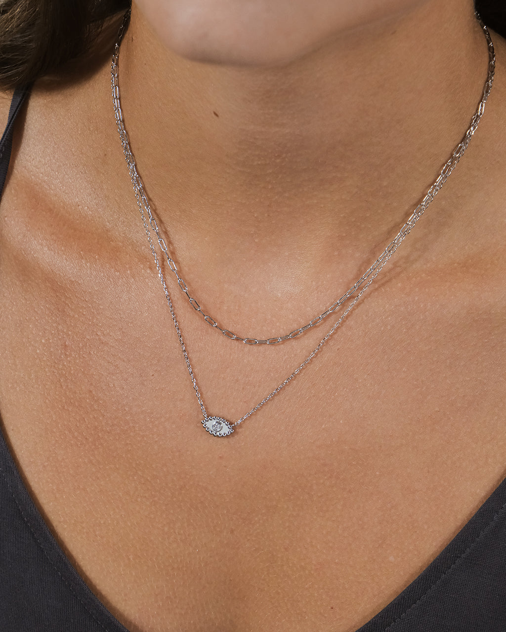 Evil Eye Necklace for Women - Maya CZ Layered Pendant Necklace for Protection & Good Luck - Perfect for Everyday Wear, Gifts & Spiritual Jewelry