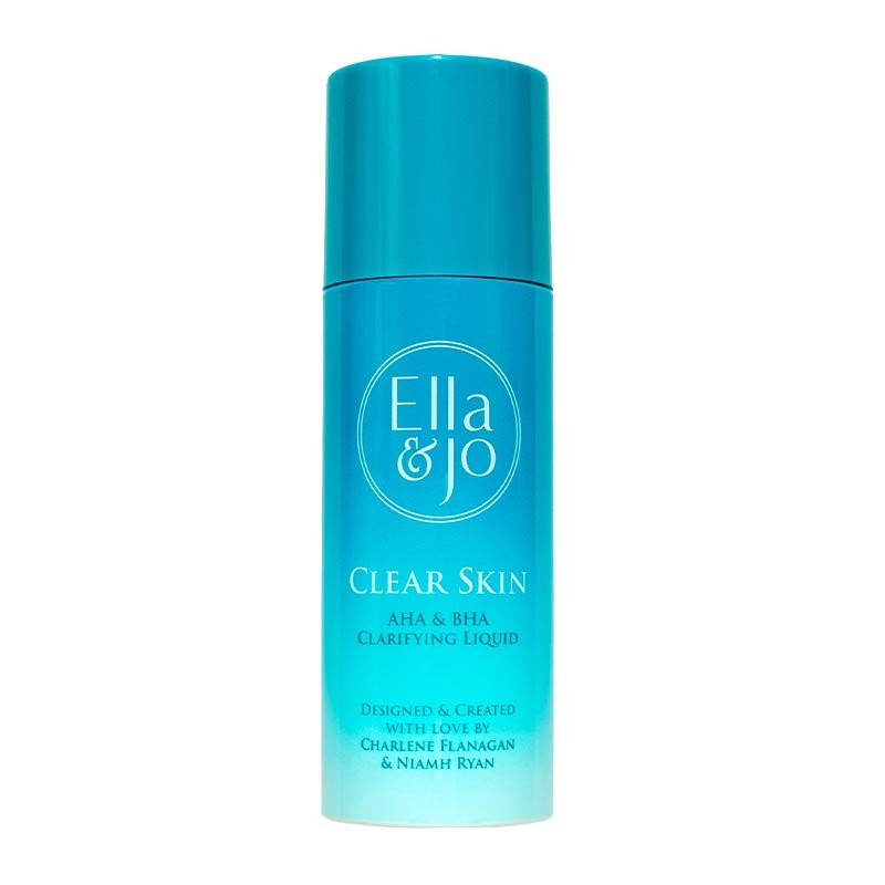Ella & Jo Clear Skin AHA & BHA Clarifying Liquid Exfoliating Toner for Acne Prone Skin - Gentle Chemical Exfoliator for Face, Reduces Breakouts & Blackheads - Perfect for Daily Skincare Routine