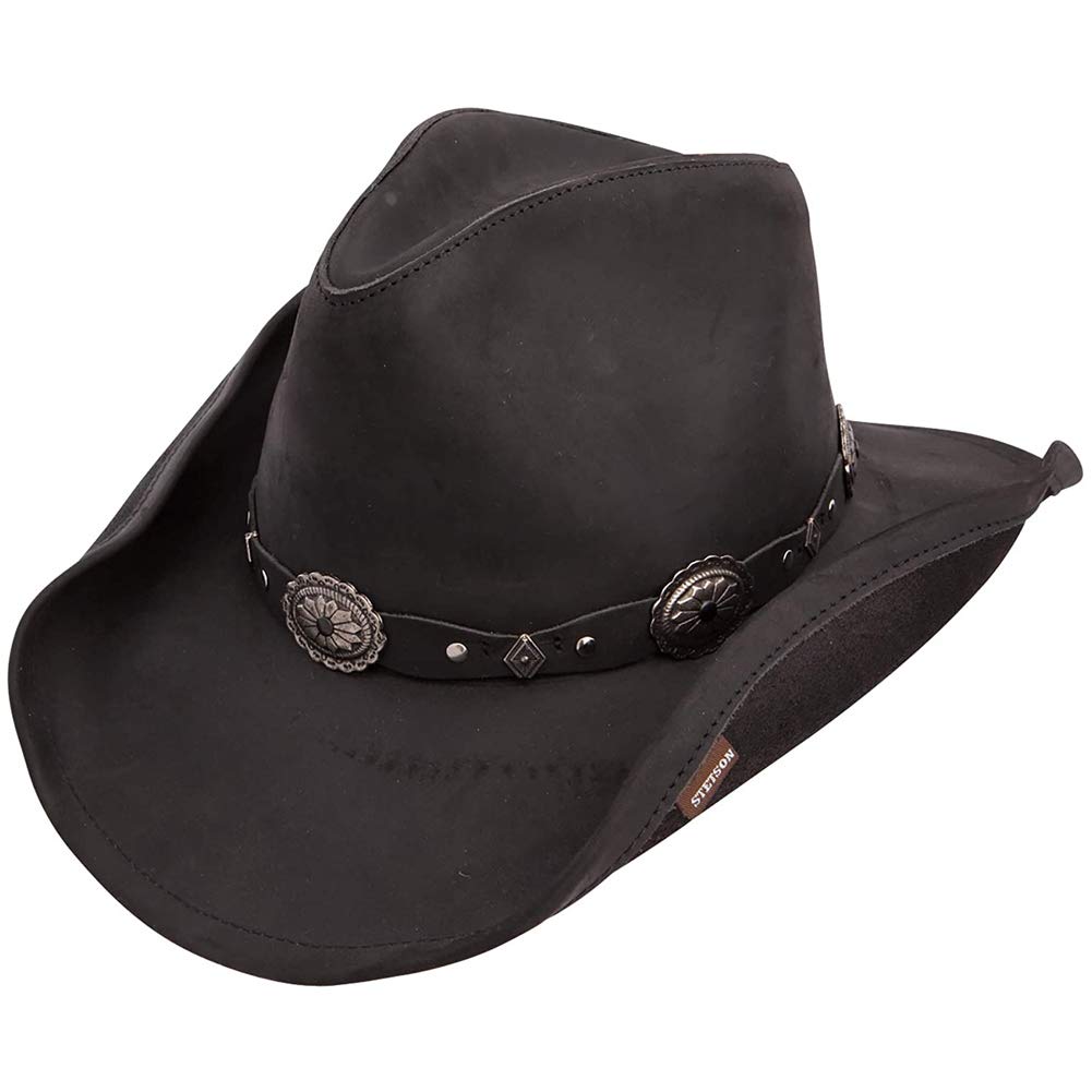 Stetson Roxbury Shapeable Leather Cowboy Hat for Men - Western Style Adjustable Rancher Hat for Outdoor, Rodeo & Country Events