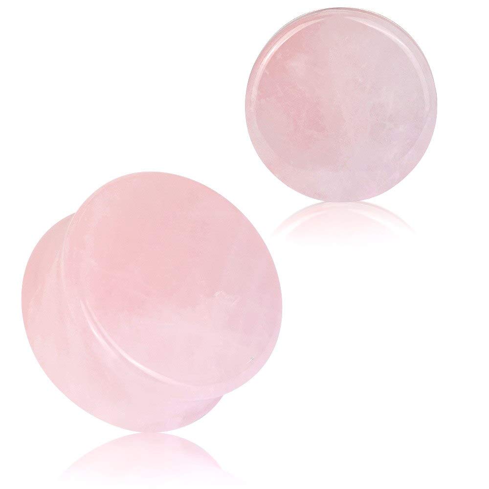 Stuppendux 2PCS Stone Ear Plugs & Tunnels - Saddle Expander Body Piercing Set (2G to 1 Inch) - Organic Style Ear Gauges for Men & Women - Perfect for Stretching, Daily Wear & Alternative Fashion