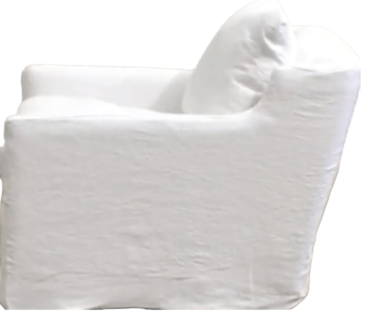 Skipper Linen Swivel Slipcovered Chair - Modern Upholstered Accent Chair with 360° Rotation for Living Room, Bedroom & Office