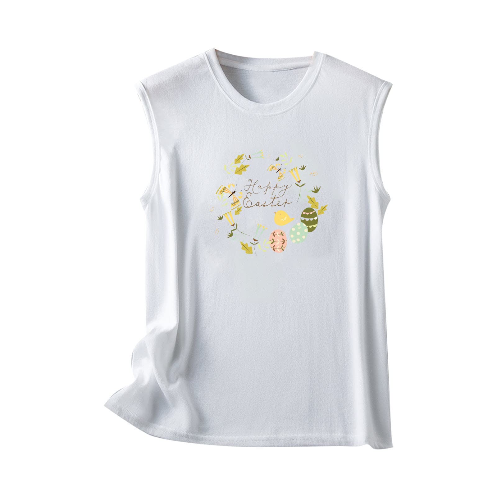 Easter Egg Tank Top for Women - Mother's Day Graphic Tee, Sleeveless Summer Tunic Blouse - Perfect for Beach Outings, Casual Wear & Holiday Celebrations