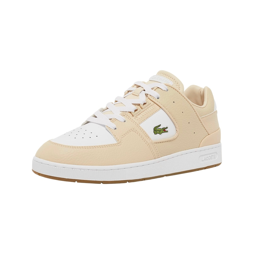 Lacoste Women's Court Cage 2 123 Sneakers - Beige & White Casual Tennis Shoes for Women | Perfect for Everyday Wear, Gym & Outdoor Activities
