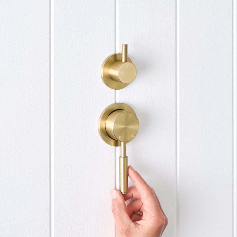 Premium Melbourne Diverter Mixer Tap - Brushed Brass Finish - Perfect for Bathroom & Kitchen Faucet Upgrade | Modern Water Control Solution for Sinks & Showers
