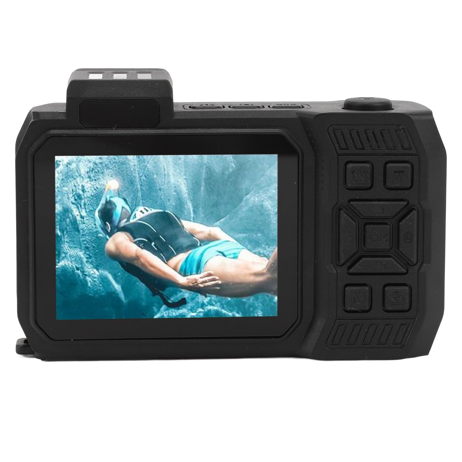 4K Underwater Camera 11FT Waterproof 48MP Autofocus Dual Screen Selfie Digital Camera for Snorkeling, Diving, Swimming & Beach Vacations - Compact Travel Camera (Black)