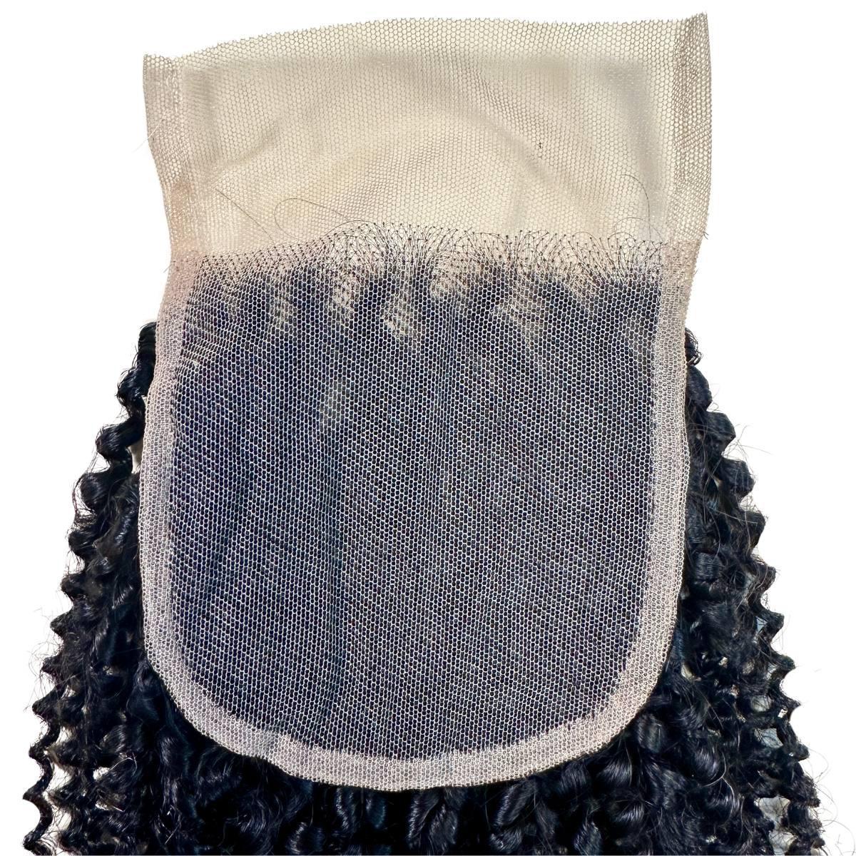 Afro Kinky Curly 4x4 Transparent Lace Human Hair Closure - Natural Looking Hairpiece for Black Women | Perfect for Protective Styles, Weaves & Wig Making