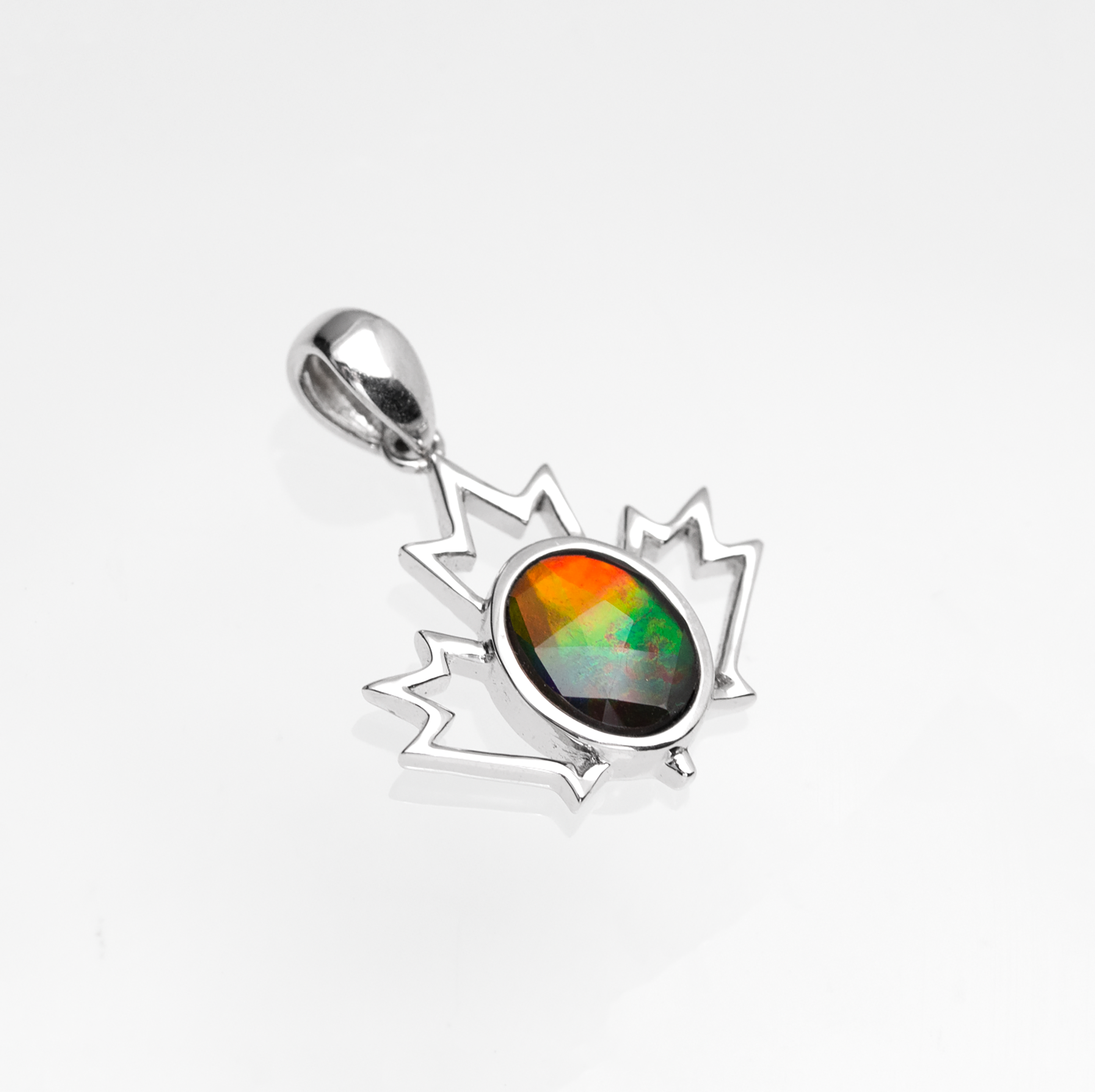 Authentic Canadian Ammolite Pendant in Sterling Silver – Elegant Jewelry for Women, Gift for Her, Birthday & Anniversary Present