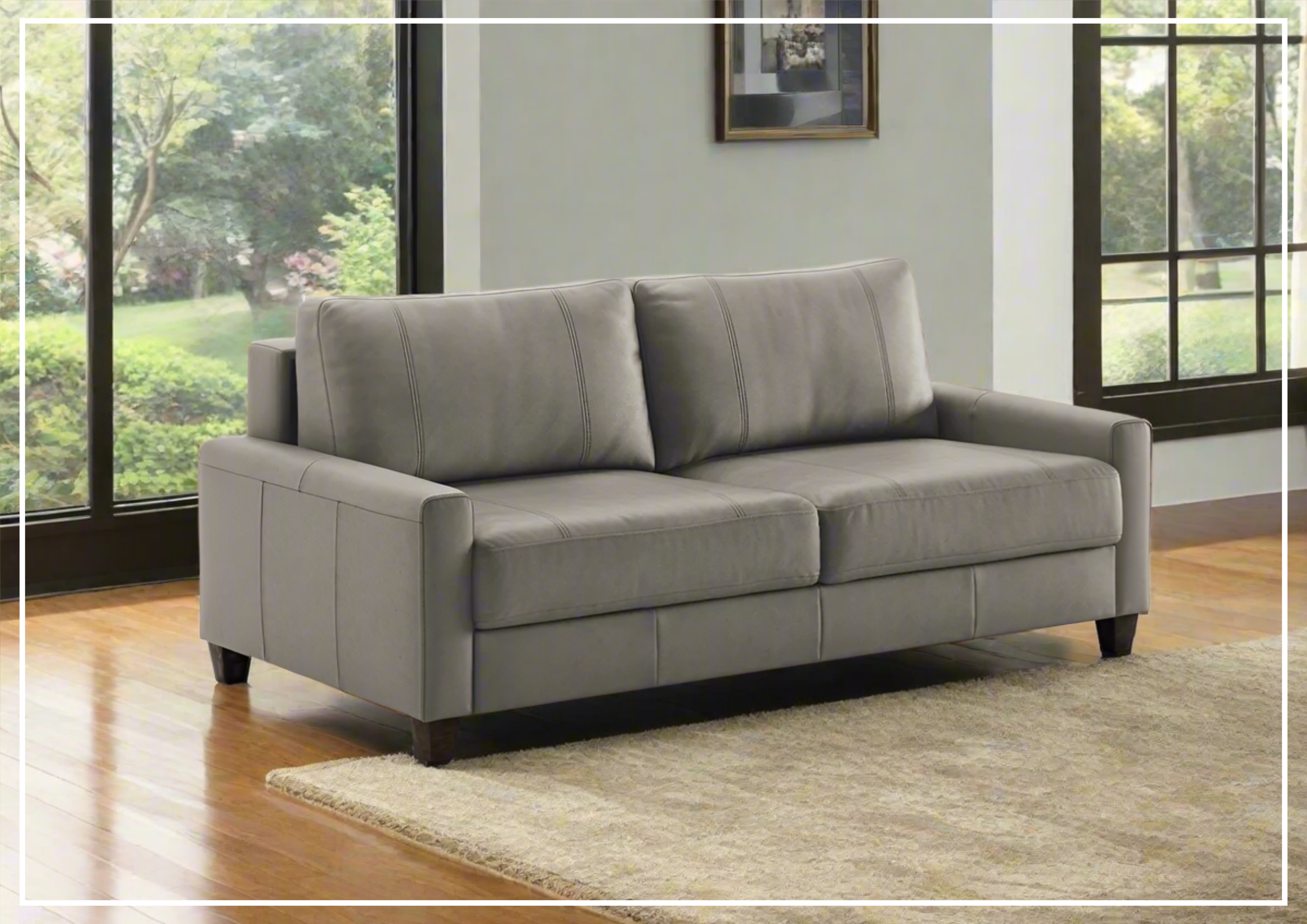 Luonto Nico Fabric Sleeper Sofa - Convertible Bed with Walnut or Chrome Legs - Full, Queen & King Size Options - Perfect for Small Spaces, Guest Rooms & Apartments