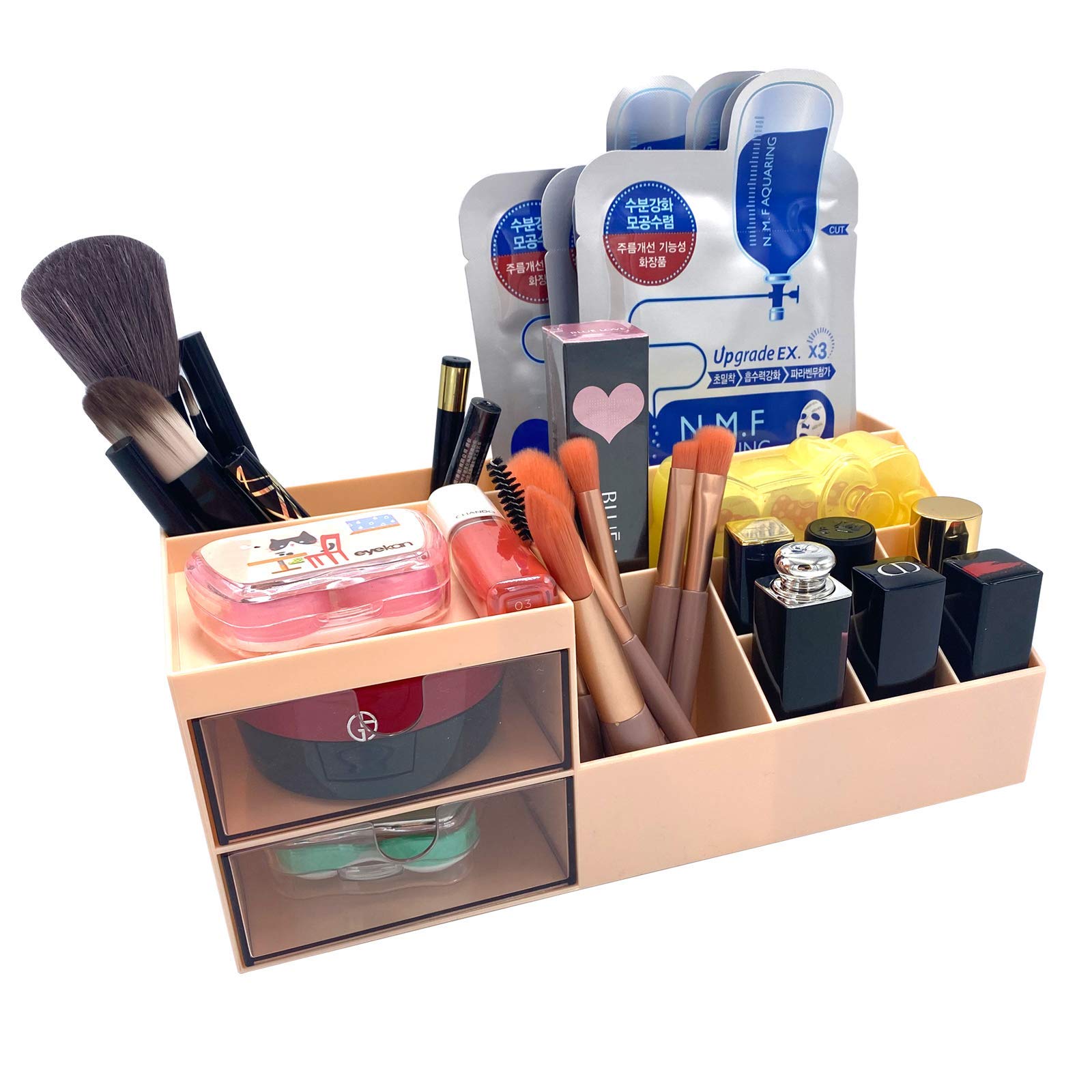 Pink Makeup Organizer & Cosmetic Storage Box - Vanity, Desk & Bathroom Organizer for Office Supplies, Jewelry & Beauty Products | Perfect for Dressing Table, Countertop & Workspace Organization