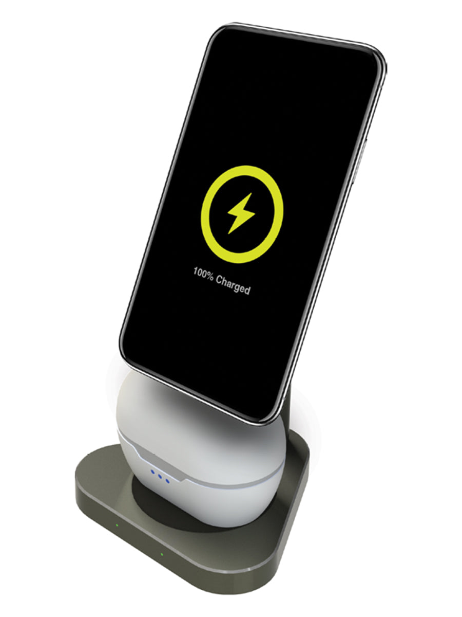 Sprout Wireless Magnetic 2 in 1 Charger for iPhone & AirPods - Fast Qi Charging Pad for Home, Office & Travel