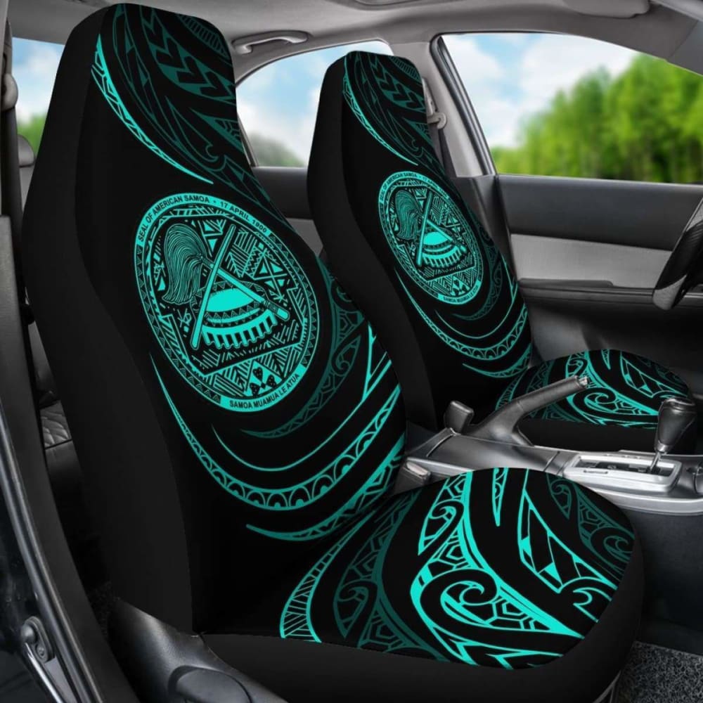 Premium American Samoa Car Seat Covers - Turquoise Frida Style (Model 105905) for Cars, SUVs & Trucks | Waterproof & Comfortable Seat Protectors for Travel, Commuting & Road Trips