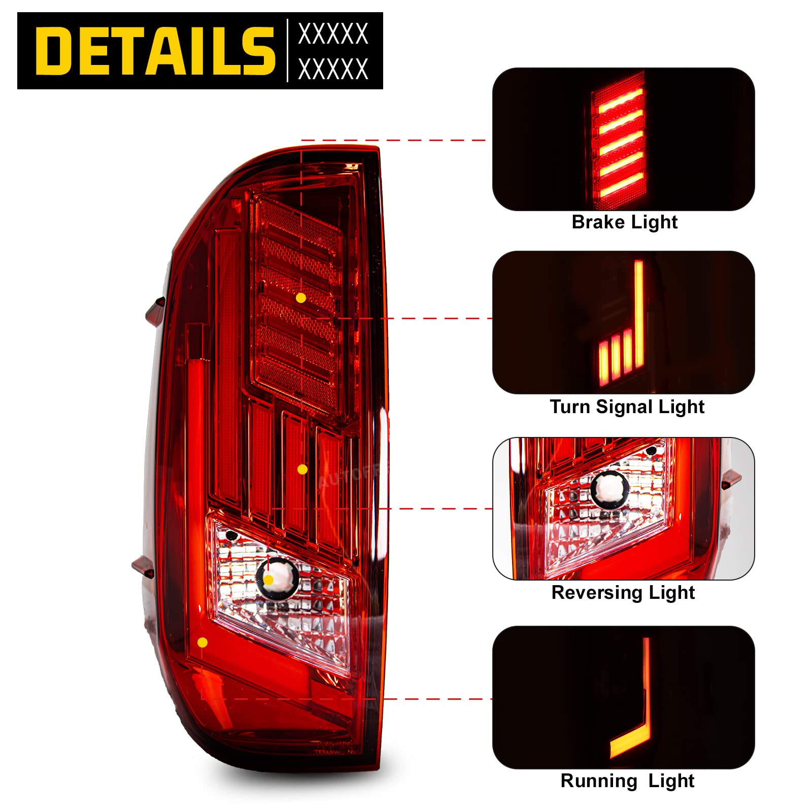 LED Tail Lights for 2014-2021 Toyota Tundra - Dynamic Turn Signal Rear Lamp Assembly (1 Pair, Chrome Housing/Red Lens) - Upgrade Your Pickup Truck for Enhanced Safety & Style