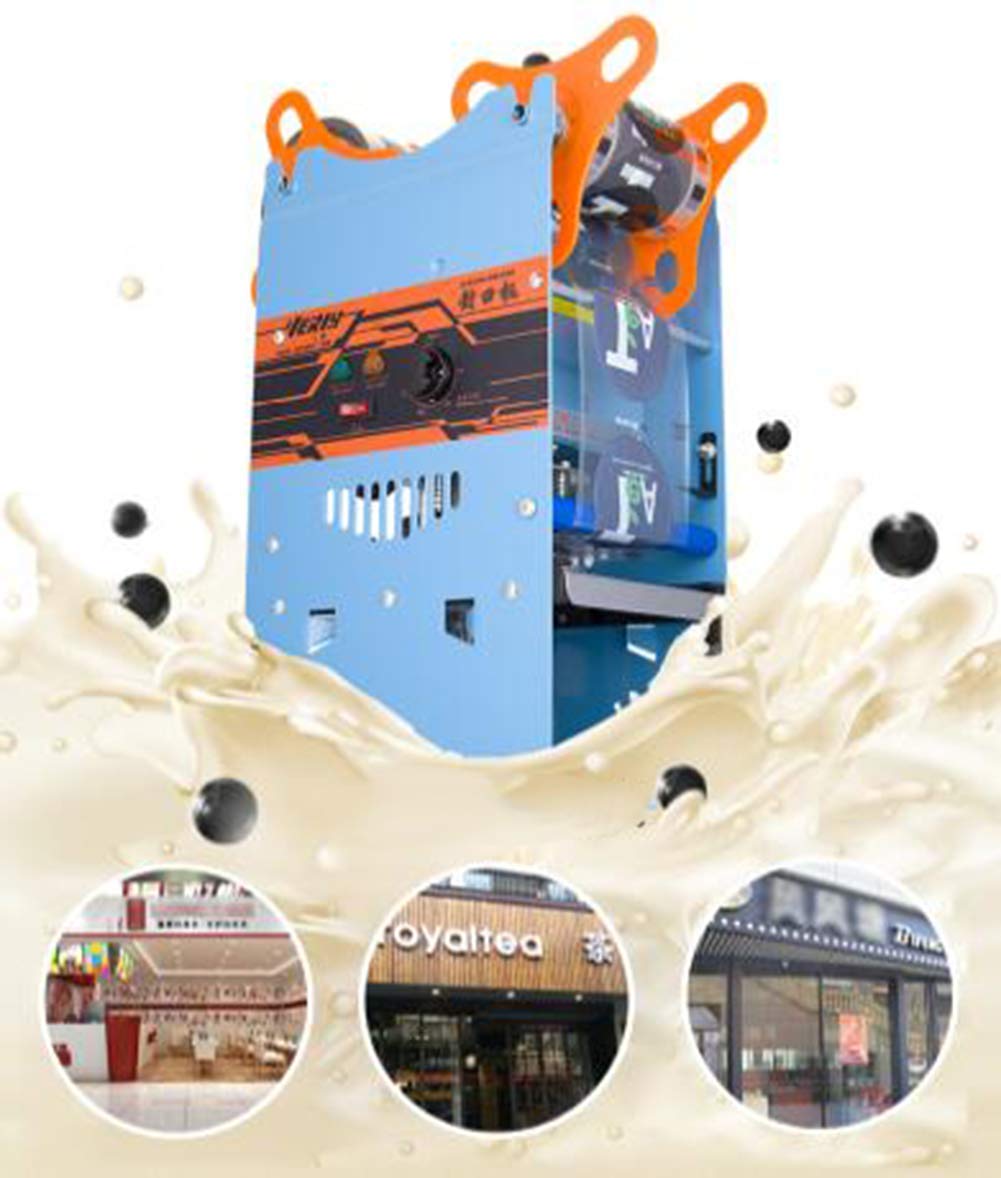ELEOPTION 270W Electric Semi-Automatic Bubble Tea Cup Sealing Machine - 300-500 Cups/hr for Coffee, Milk Tea & Smoothies | Commercial Drink Sealer for Bubble Tea Shops, Cafes & Juice Bars