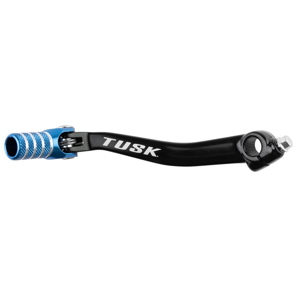 Tusk Folding Shift Lever Black/Blue Tip - Compatible with Kawasaki KX450 2019-2025 | Dirt Bike Gear for Off-Road & Motocross Racing