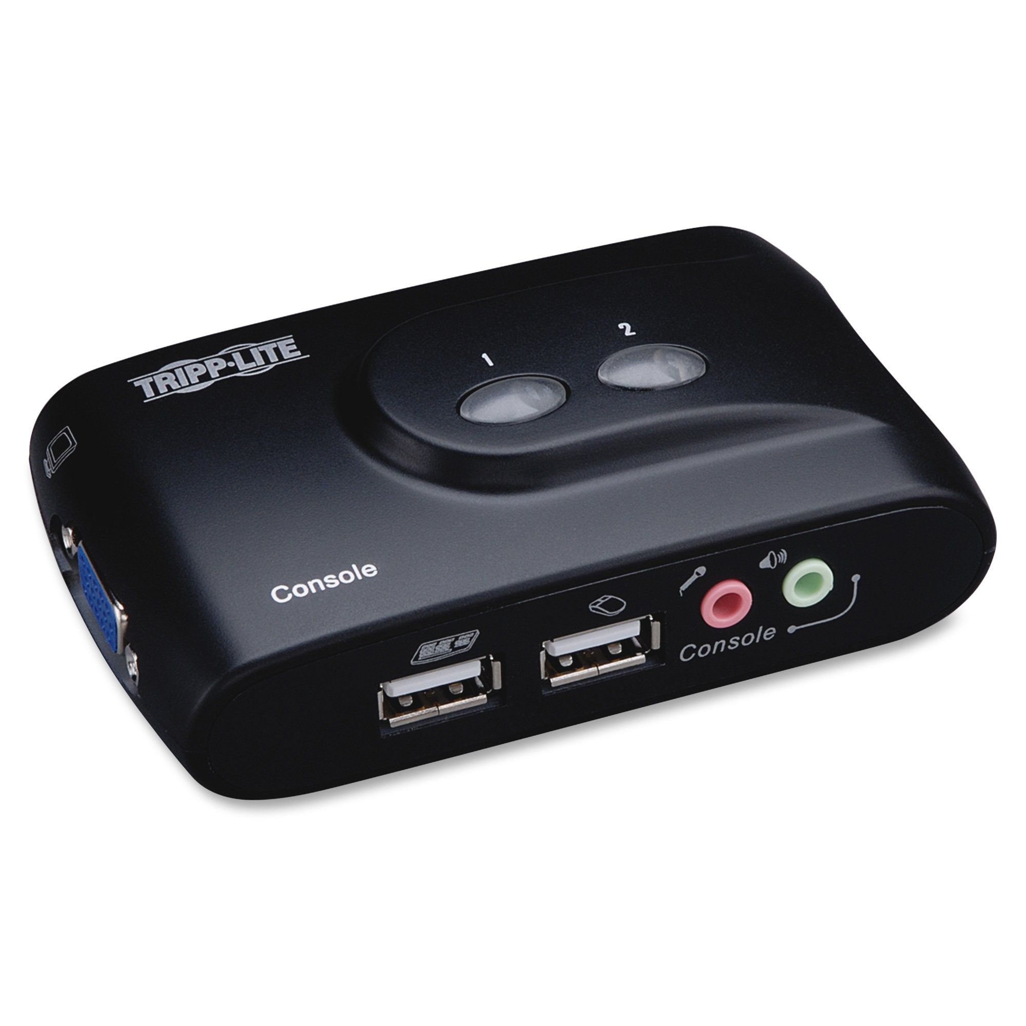 TRIPP LITE 2 Port USB KVM Switch with Audio & Cables - Desktop Computer Sharing for Home Office & Gaming Setup