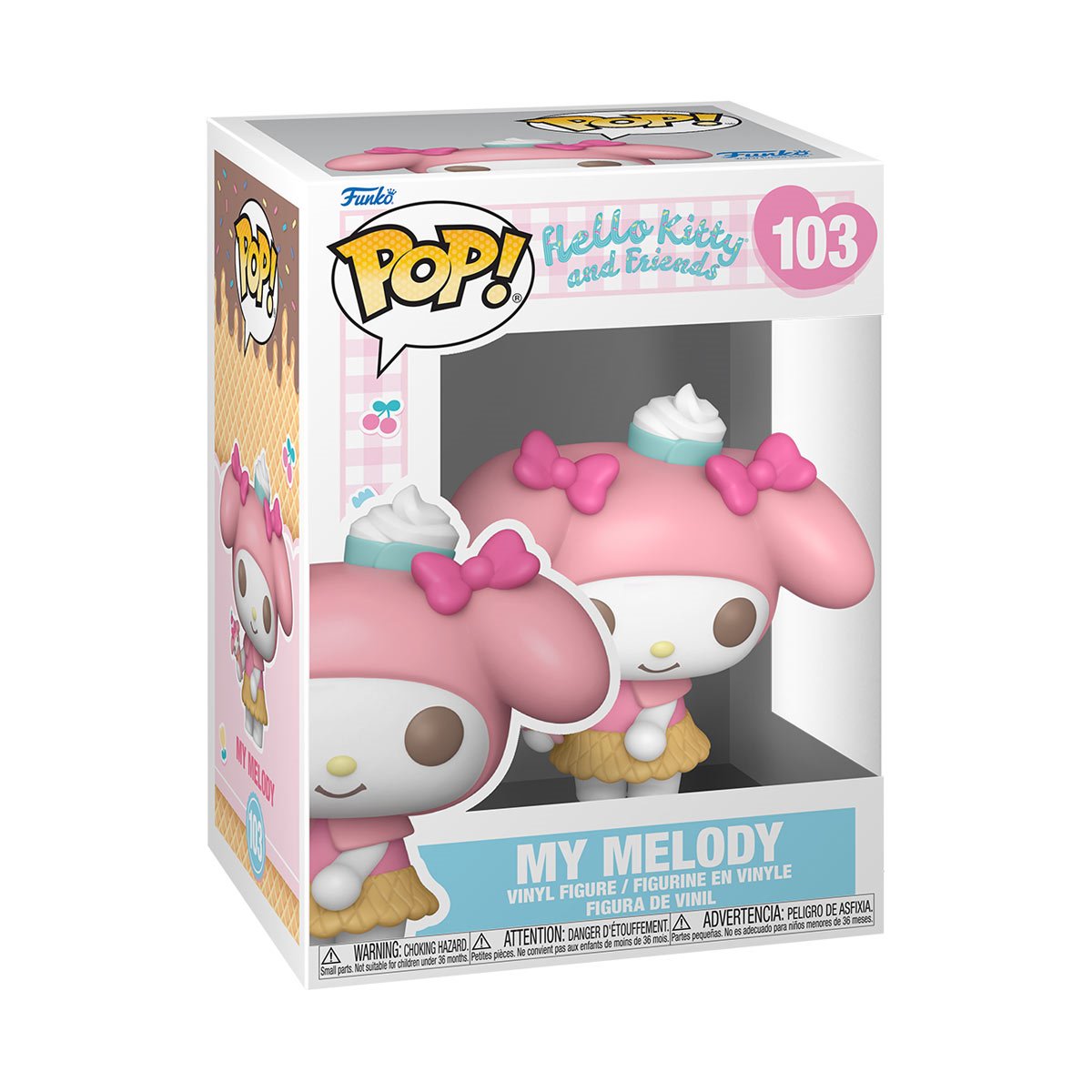Hello Kitty & Friends My Melody Ice Cream Funko Pop! Vinyl Figure #103 - Cute Collectible for Anime Fans, Kawaii Room Decor & Gift Idea