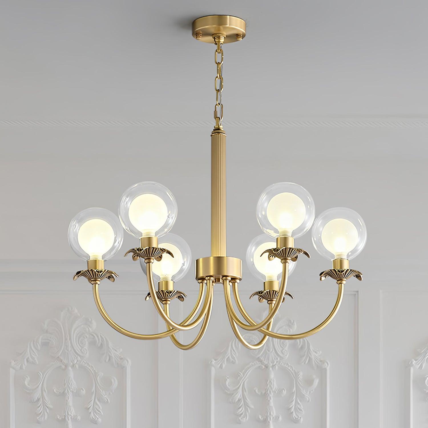 Elegant Aureate Radiance Glass Chandelier - Modern Crystal Ceiling Light Fixture for Dining Room, Living Room & Bedroom Decor