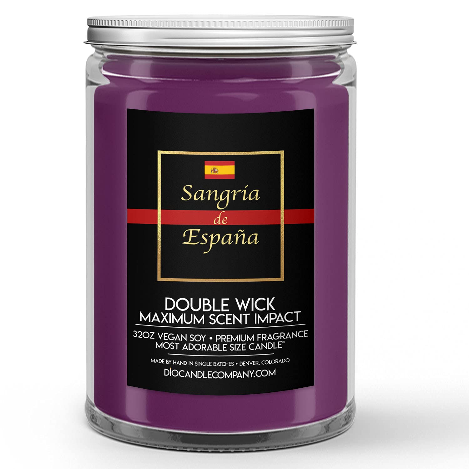 Spanish Sangria Candle (32oz) - Fruity Red Wine Scented Soy Wax Candle for Home, Bathroom & Relaxation | Long-Lasting Aromatherapy Gift