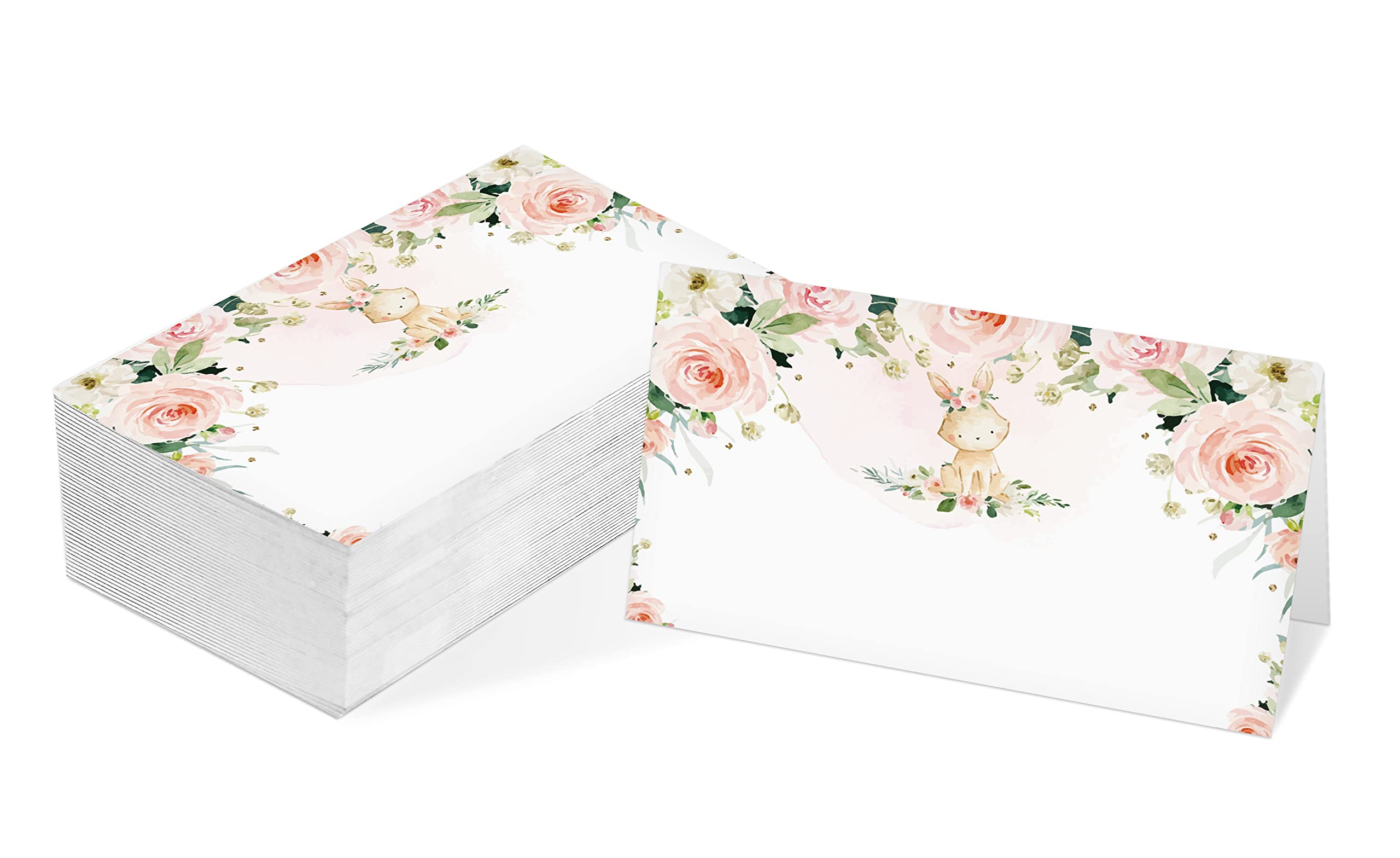 Easter Table Place Cards - Pack of 25 Half-Fold Tent Style Name Cards with Cute Bunny & Egg Designs | Perfect for Spring Weddings, Baby Showers, Dinner Parties & Easter Celebrations | Elegant Table Decor for Holiday Gatherings & Special Events