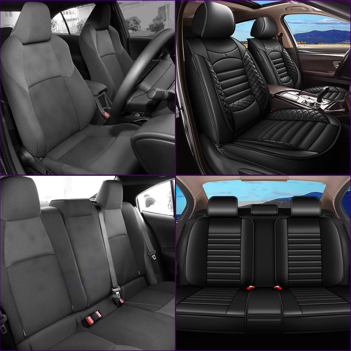 Premium Custom Fit Car Seat Covers for Mitsubishi Eclipse Cross 2018-2025 - 5 Seat Full Set, Waterproof Faux Leather, Airbag Compatible, Black - Perfect for Road Trips, Daily Commutes & Family Protection