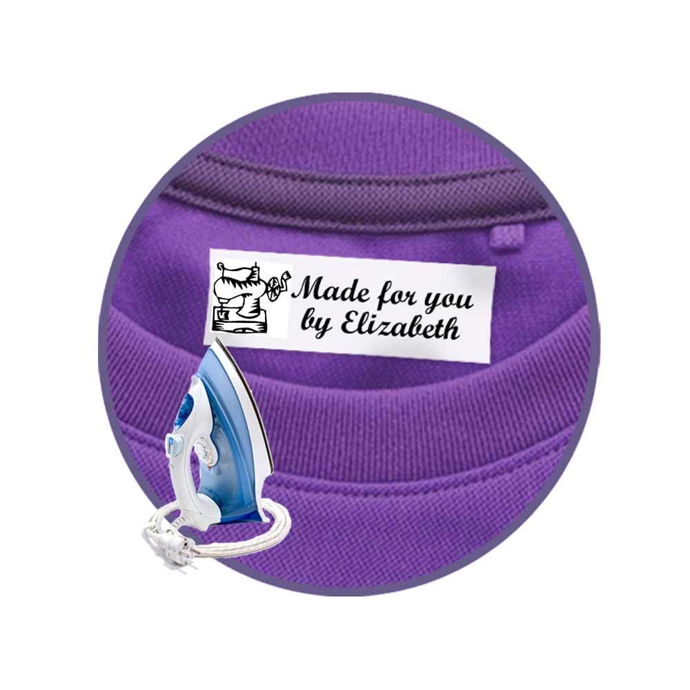 100 Iron On Labels with Motif - Durable Fabric Name Tags for Kids Clothes, School Uniforms & DIY Crafts - Perfect for Daycare, Camp & Organization
