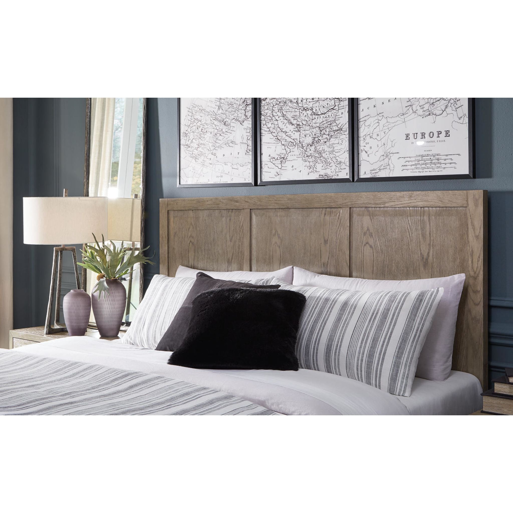 Chrestner 5-Piece Panel Bedroom Set - Queen Size Bed Frame with Nightstands & Dresser - Modern Wooden Furniture for Master Bedroom Decor
