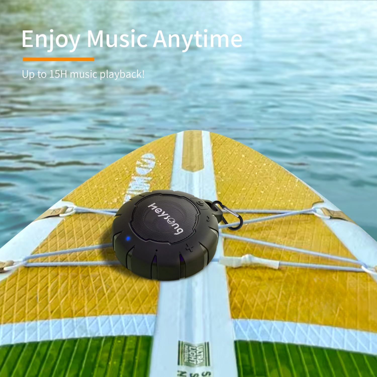 HEYSONG IP67 Waterproof Bluetooth Shower Speaker - 15 Hours Playtime, Wireless Portable Speaker with Loud Stereo Sound - Perfect for Pool, Beach, Hiking, Boat, Bike & Kayak - Great Gift for Men & Outdoor Enthusiasts