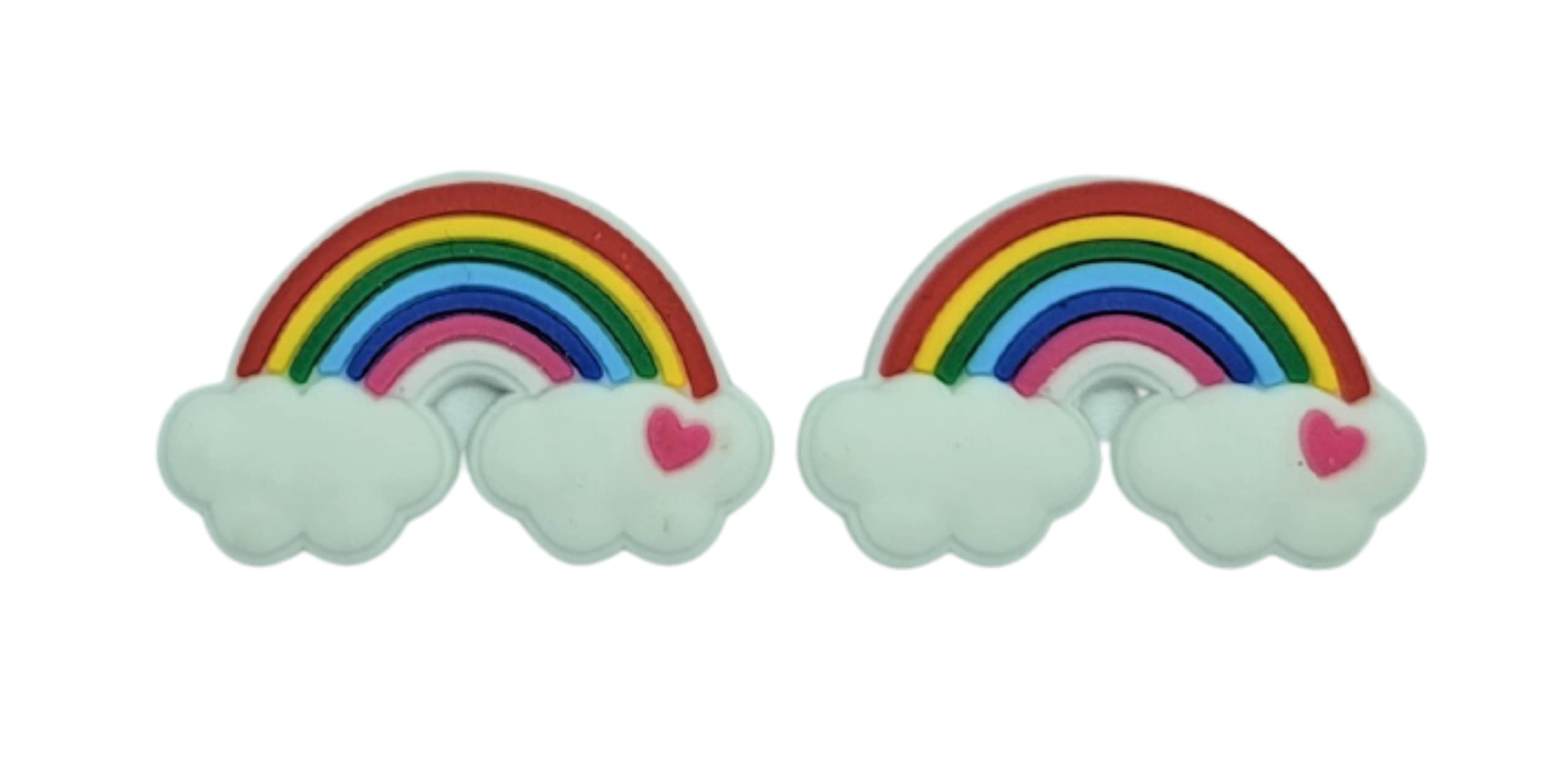 Colorful Rainbow Shoe Charms for Crocs & Wristbands - 2-Pack Set | Fun Accessories for Kids & Adults | Perfect for Parties, Gifts & Everyday Fashion