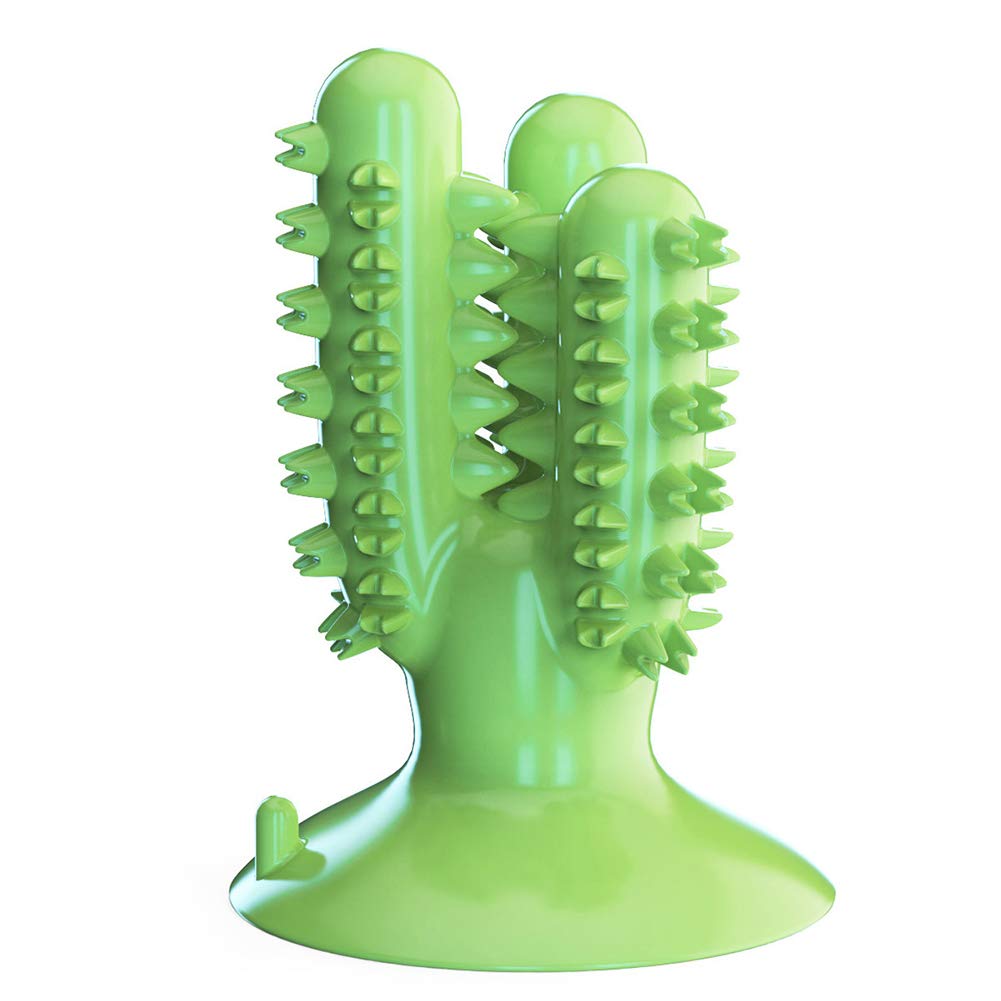 SONGBIRDTH Durable Cactus-Shaped Dog Chew Toy - Bite-Resistant Teeth Cleaning Chew Stick for Puppies & Adult Dogs (Small/Large Size, Green) - Perfect for Teething Relief & Dental Health at Home or Travel