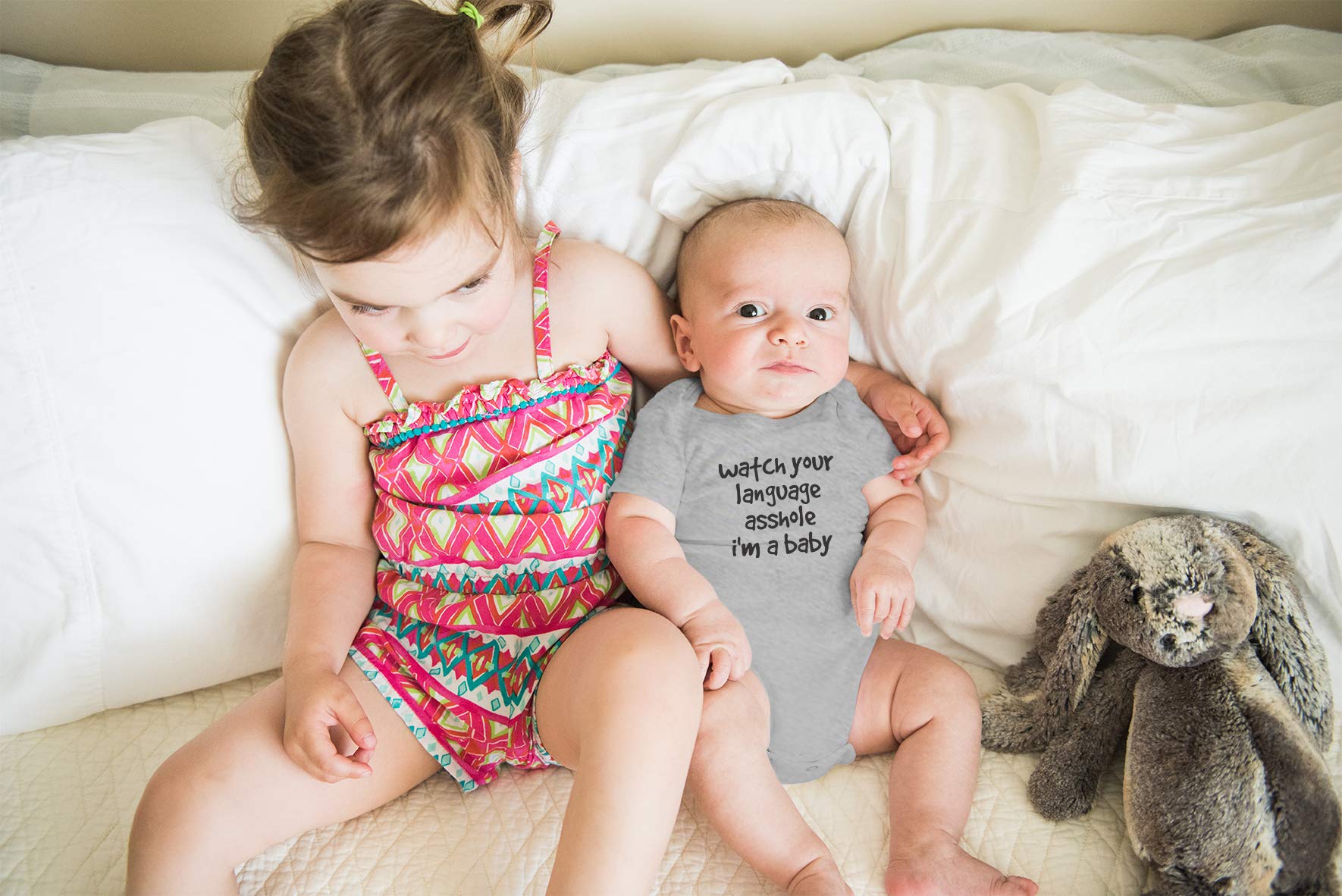 Funny 'Watch Your Language I'm A Baby' Sarcastic Infant Bodysuit - Cute One-Piece Baby Outfit for Newborns, Photo Shoots & Playtime