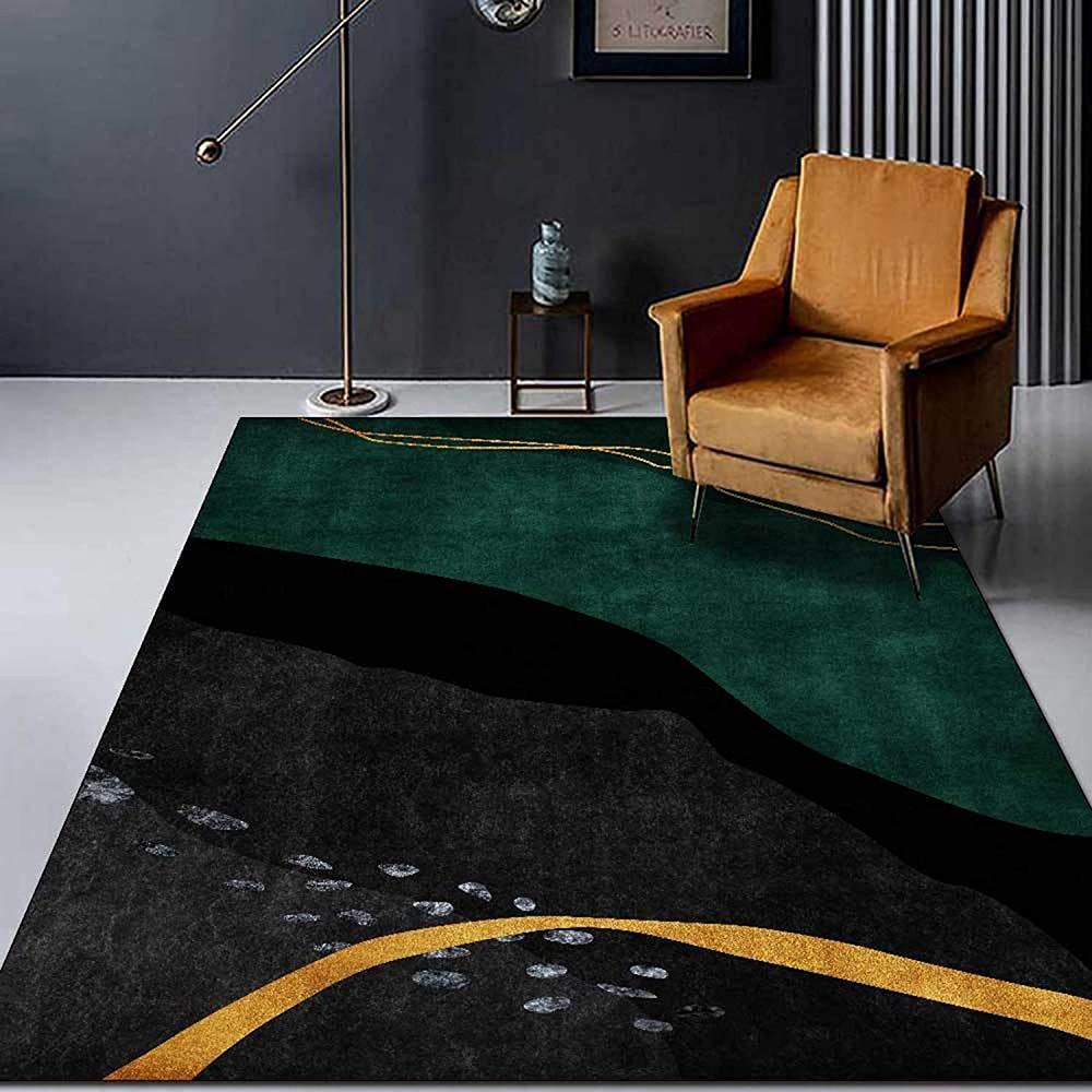 Premium Gaming Life Area Rug - Dark Green Emerald Carpet for Bedroom, Living Room, Kitchen & Nursery (150x170cm/4'9