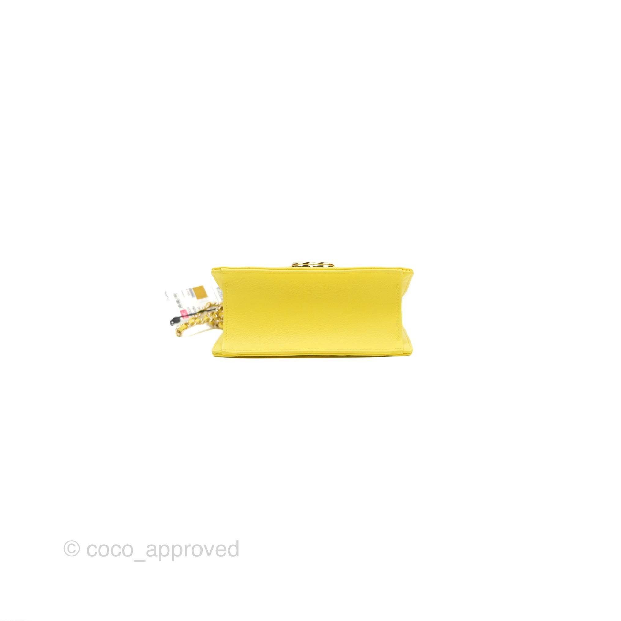 Chanel Chevron Square Envelope Flap Bag in Yellow - 19C Collection | Luxury Crossbody Bag for Women, Perfect for Parties & Evening Events