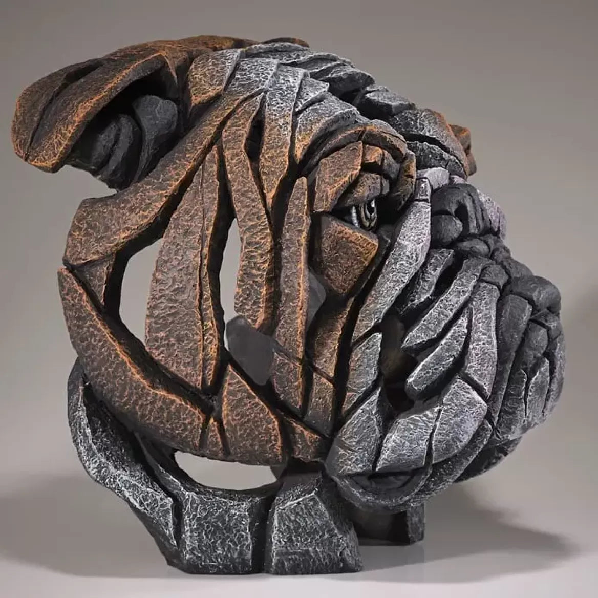 Edge Sculpture Bulldog Bust - Handcrafted Metal Bulldog Statue for Home & Office Decor | Unique Gift for Dog Lovers, Perfect for Bookshelves, Desks & Man Caves
