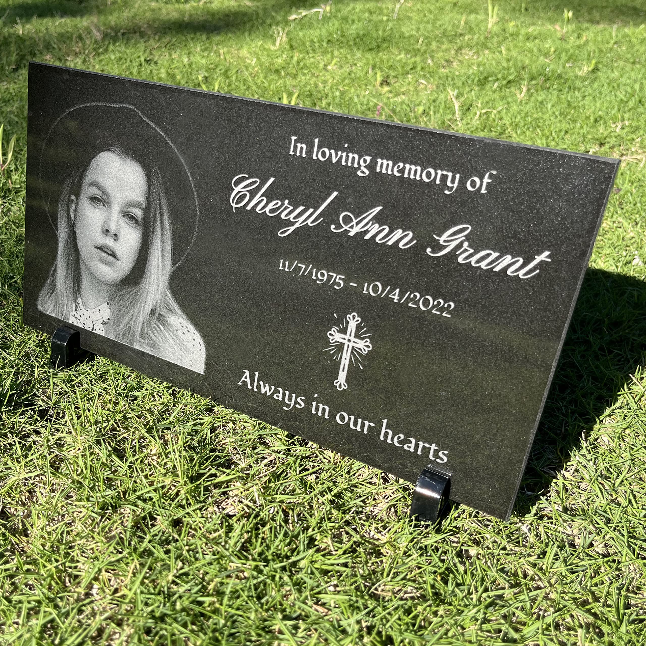 Personalized Grave Markers & Memorial Plaques for Cemetery - Custom Outdoor Headstones & Memorial Stones (10 Pack) - Perfect for Honoring Loved Ones in Gardens & Cemeteries