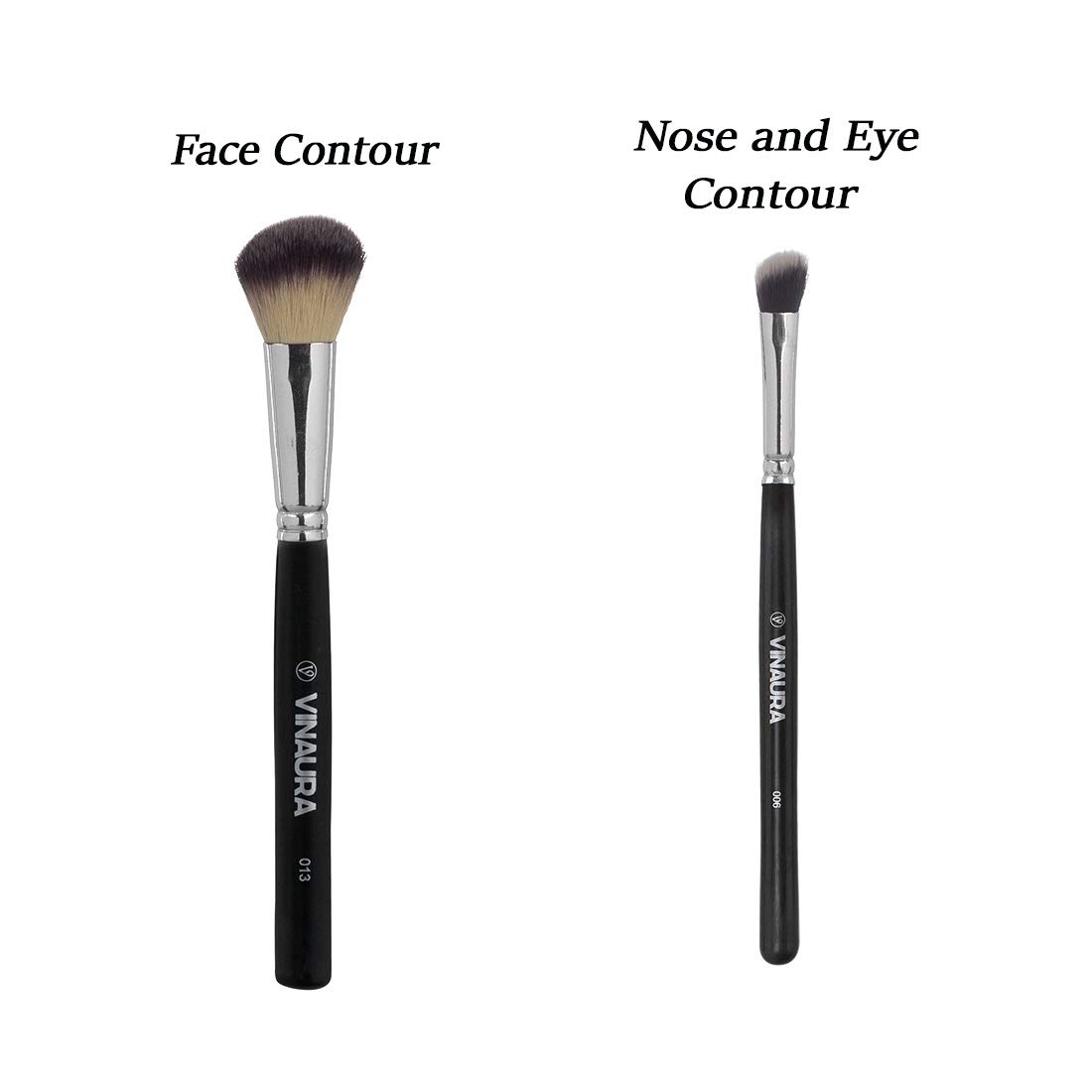 VINAURA Professional Angled Contour Brush for Face & Nose - Dual Pack for Liquid & Cream Makeup - Perfect for Highlighting, Contouring & Blending - Essential Makeup Artist Tools for Flawless Beauty Looks