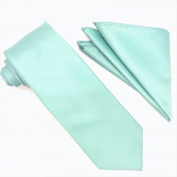 Elegant Mint Green Tie and Pocket Square Set for Men - Perfect for Weddings, Prom & Formal Events | Premium Silk Accessories