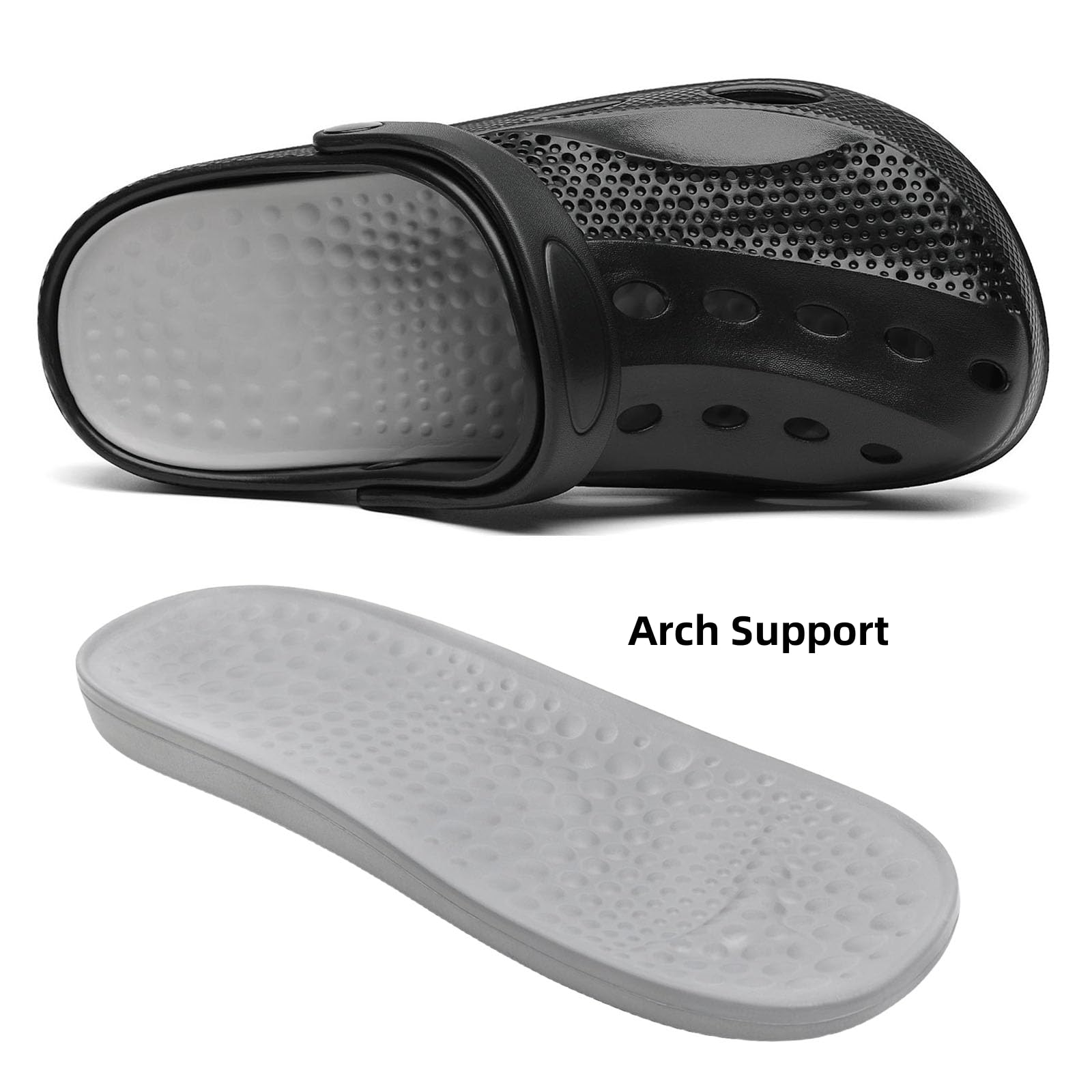 **SOSOWHLTE Arch Support Clogs for Men & Women – Slip-On Garden Shoes with Removable Cushion Insole – Comfortable Outdoor Beach Slippers for Walking, Gardening & Relaxation**